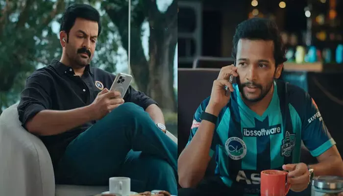 കളിക്ക് മുമ്പുള്ള കളി; ഫോൺ വിളിച്ച ബേസിലിനെ ട്രോളി പൃഥ്വിരാജ്; വൈറലായി വീഡിയോ