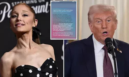 ഇങ്ങനെ കണ്ണീരൊഴുക്കാതെ അരിയാന;  ജോ ബൈഡന്‍ വരുത്തിവെച്ച പണപ്പെരുപ്പം ട്രംപ് അവസാനിപ്പിച്ചു; അമേരിക്കയില്‍ വന്‍കിട നിക്ഷേപങ്ങള്‍ കൊണ്ടുവന്നു;  പോപ് താരത്തിന്റെ ട്രംപ് വിമര്‍ശനത്തിന് മറുപടി നല്‍കി വൈറ്റ്ഹൗസ്