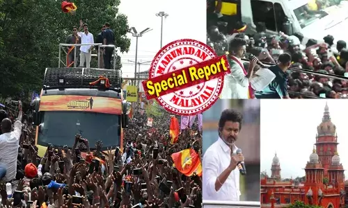 ടിവികെ കൊടിയുടെ അതെ നിറത്തില്‍ പെയിന്റ്; തെരുവുകളില്‍ തിങ്ങി നിറയുന്ന ആരാധകരെ അഭിവാദ്യം ചെയ്യാന്‍ പ്രത്യേക ഇടം; അവസാനം 41പേരുടെ ജീവനെടുത്തതുമെല്ലാം നേരില്‍ക്കണ്ട് ആ ബസ്; വിജയ് യുടെ സ്‌പെഷ്യല്‍ കാരവാനും പിടിച്ചെടുക്കാന്‍ ഉത്തരവ്; ക്യാബിനുള്ളിലെ ദൃശ്യങ്ങള്‍ നിര്‍ണായകമാകും; വെള്ളിത്തിരയിലെ രക്ഷകനെ കോടതി പൂട്ടുമ്പോള്‍