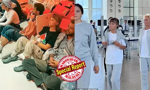 അവര്‍ പ്രചരിപ്പിക്കുന്ന നുണകള്‍ മുന്‍കൂട്ടി ആസൂത്രണം ചെയ്തതാണ്; ഗ്രേറ്റ തുന്‍ബര്‍ഗ് അടക്കം 170 ആക്ടിവിസ്റ്റുകളെ നാടുകടത്തി ഇസ്രയേല്‍; ചിത്രം പങ്കുവെച്ച് ഇസ്രയേല്‍ വിദേശകാര്യ മന്ത്രാലയം