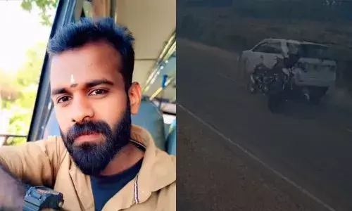 അമിത വേഗതയിലെത്തിയ കാർ ബൈക്കിലിടിച്ചു; യുവാവ് തെറിച്ചു വീണത് മറ്റൊരു വാഹനത്തിന് മുന്നിലേക്ക്; കൊല്ലത്ത് മരിച്ചത് സ്വകാര്യ ബസ് ഡ്രൈവർ