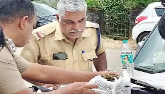 യുവാക്കള്‍ സഞ്ചരിച്ച കാര്‍ ബൈക്കില്‍ തട്ടിയതിനെ ചൊല്ലി തര്‍ക്കം; പോലിസെത്തി പരിശോധിച്ചപ്പോള്‍ ഒളിപ്പിച്ച നിലയില്‍ കഞ്ചാവ്