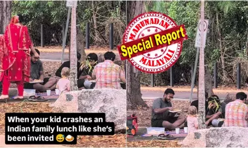 ഫീസ്റ്റ് വിത്ത് ന്യൂ ഫ്രണ്ട്സ്..; പാർക്കിൽ അമ്മയോടൊപ്പം കളിച്ചു നടന്ന പെൺകുട്ടി; ഓടിനടക്കവേ ഒരു ഭക്ഷണ വിരുന്ന് കണ്ട് അത്ഭുതപ്പെടൽ; കൂട്ടത്തിലെ ഒരാളെ പോലെ വരവേറ്റ് ഇന്ത്യൻ കുടുംബം; ദൃശ്യങ്ങൾ വൈറൽ