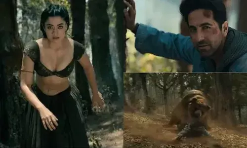 രശ്‌മികയുടെ ലിപ്‌ലോക്ക് രംഗം 30% കുറയ്ക്കണം, രക്തം കുടിക്കുമ്പോഴുള്ള ശബ്ദം പരമാവധി ലഘൂകരിക്കണം; ഥമ്മയിൽ മാറ്റങ്ങൾ നിർദേശിച്ച് സെൻസർ ബോർഡ്