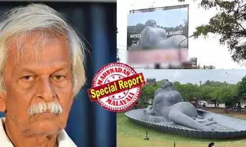 സ്തനങ്ങളില്‍ ഒന്ന് മായ്ച്ചുകളഞ്ഞു, സാഗരകന്യകയെ വികലമാക്കി ചിത്രീകരിച്ചു പരസ്യം; തന്റെ സൃഷ്ടിയുടെ നേര്‍ക്കുള്ള കടുത്ത അവഹേളനമെന്ന പരാതിയുമായി കാനായി കുഞ്ഞിരാമന്‍; പരസ്യബോര്‍ഡ് പിന്‍വലിച്ചു ആശുപത്രി അധികൃതര്‍