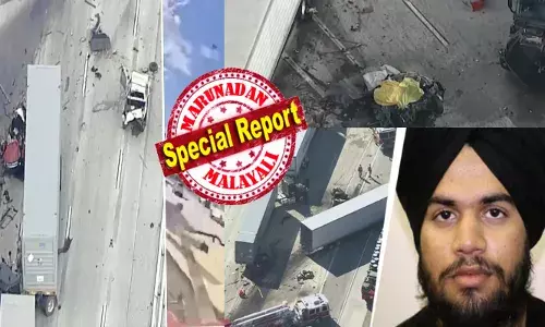 കൗണ്ടി ഫ്രീവേയിലൂടെ വളരെ പതുക്കെ നീങ്ങിയ വാഹനങ്ങൾ; ചുറ്റും ശാന്തമായ അന്തരീക്ഷം; പെട്ടെന്ന് ചുവന്ന ഭീമൻ ട്രക്കിന്റെ വരവ് കണ്ട് ആളുകൾ പതറി; ഒരു ശ്രദ്ധയുമില്ലാതെ മുന്നിൽ കിടന്ന കാറുകളെ ഇടിച്ചുതെറിപ്പിച്ച് കൊടും ക്രൂരത; സ്പോട്ടിൽ മൂന്നുപേർക്ക് ജീവൻ നഷ്ടമായി; ഒന്നും കണ്ടു നിൽക്കാൻ പറ്റാത്ത അവസ്ഥ; എല്ലാത്തിനും കാരണമായത് ഇന്ത്യൻ ഡ്രൈവറുടെ ആ വിചിത്ര സ്വഭാവം