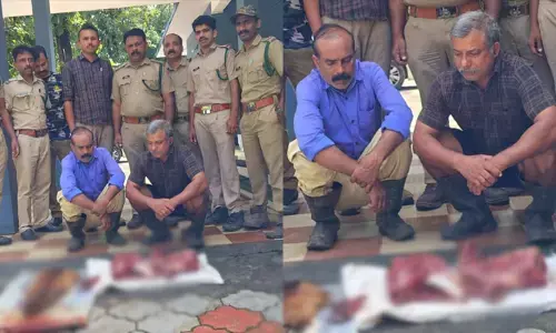 കേബിൾ കുരുക്കിൽ പിടികൂടിയ കേഴ മാനുകളെ ഇറച്ചിയാക്കി; വയനാട് സഹോദരങ്ങള്‍ അറസ്റ്റിൽ; പിടിച്ചെടുത്തത് പത്ത് കിലോയോളം ഇറച്ചി