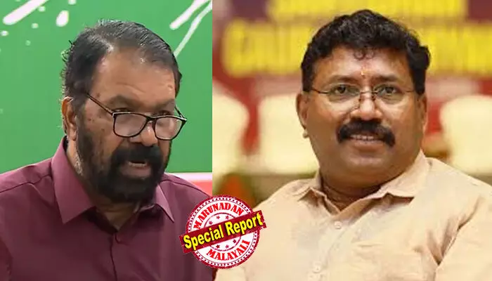 പി എം ശ്രീ പദ്ധതിയില് ഉള്പ്പെട്ടത് കേരളത്തിലെ 77 സര്ക്കാര് സ്കൂളുകള്;  മന്ത്രി വി. ശിവന്കുട്ടിയ്ക്കും വിദ്യാഭ്യാസ വകുപ്പിനും അഭിനന്ദനങ്ങള്;  എ.ബി.വി.പി നേതാക്കള് നേരിട്ടെത്തി അഭിനന്ദിച്ചതിന് പിന്നാലെ പ്രശംസിച്ച് ബിജെപി നേതാക്കളും; പരിവാര് ആഹ്ലാദം പ്രതിപക്ഷം രാഷ്ട്രീയ ആയുധമാക്കും; എല്ലാ അര്ത്ഥത്തിലും വെട്ടിലായി ബിനോയ് വിശ്വം; സിപിഐ സമ്മര്ദ്ദത്തില് പി എം ശ്രീ പദ്ധതിയില് ഉള്പ്പെട്ടത് കേരളത്തിലെ 77 സര്ക്കാര് സ്കൂളുകള്;  മന്ത്രി വി. ശിവന്കുട്ടിയ്ക്കും വിദ്യാഭ്യാസ വകുപ്പിനും അഭിനന്ദനങ്ങള്;  എ.ബി.വി.പി നേതാക്കള് നേരിട്ടെത്തി അഭിനന്ദിച്ചതിന് പിന്നാലെ പ്രശംസിച്ച് ബിജെപി നേതാക്കളും; പരിവാര് ആഹ്ലാദം പ്രതിപക്ഷം രാഷ്ട്രീയ ആയുധമാക്കും; എല്ലാ അര്ത്ഥത്തിലും വെട്ടിലായി ബിനോയ് വിശ്വം; സിപിഐ സമ്മര്ദ്ദത്തില്