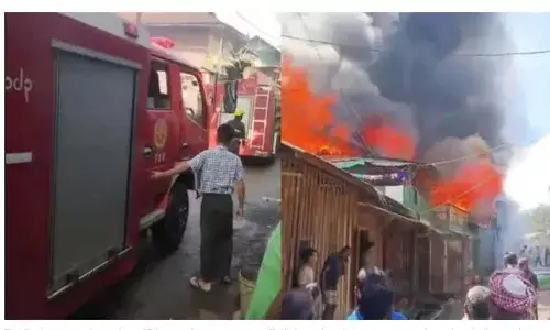 മണിപ്പൂര്‍ അതിര്‍ത്തിയില്‍ വീടുകള്‍ക്ക് തീപിടിച്ചു;  മ്യാന്‍മറില്‍ നിന്നും അഗ്‌നിരക്ഷാ സേനയെത്തി രക്ഷാ പ്രവര്‍ത്തനം നടത്തി