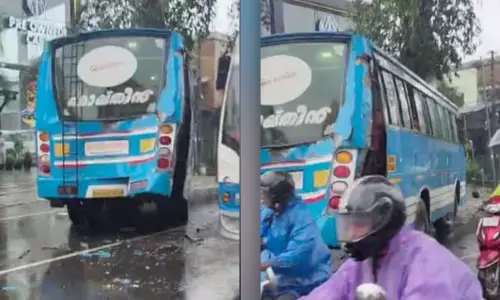 എതിരെ വന്ന ബസിൽ തട്ടി അപകടം; നിയന്ത്രണം വിട്ട സ്വകാര്യ ബസ് മരത്തിൽ ഇടിച്ചുകയറി; ഉഗ്ര ശബ്ദം കേട്ട് ആളുകൾ ഓടിയെത്തി; നിരവധി യാത്രക്കാർക്ക് പരിക്ക്