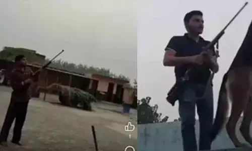 വൈറലാകാൻ അച്ഛന്റെ തോക്കെടുത്ത് വെടിയുതിർത്ത് യുവാക്കൾ; റീൽ ഇൻസ്റ്റാഗ്രാമിൽ ഹിറ്റായതോടെ പോലീസെത്തി; ലൈസൻസ് റദ്ദാക്കാൻ നിർദ്ദേശം