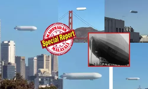 രാവിലെ സാൻഫ്രാൻസിസ്കോ ആകാശത്ത് കണ്ടത് അതി നിഗുഢമായി വസ്തു; കെട്ടിടങ്ങൾക്കിടയിലൂടെ പതിയെ നിശ്ശബ്ദമായി പറന്നു നീങ്ങി ഭീമൻ; ഇതെല്ലാം വളരെ കൗതുകത്തോടെ നോക്കി നിന്ന് ആളുകൾ; പെട്ടെന്ന് കണ്ടാൽ പണ്ടത്തെ ഗ്രാഫ് സിപ്പലെൻസിന്റെ ഓർമ്മിപ്പിക്കുവിധം പേടകം; മാനത്ത് തെളിഞ്ഞ ആ എയർഷിപ്പ് സത്യമോ?