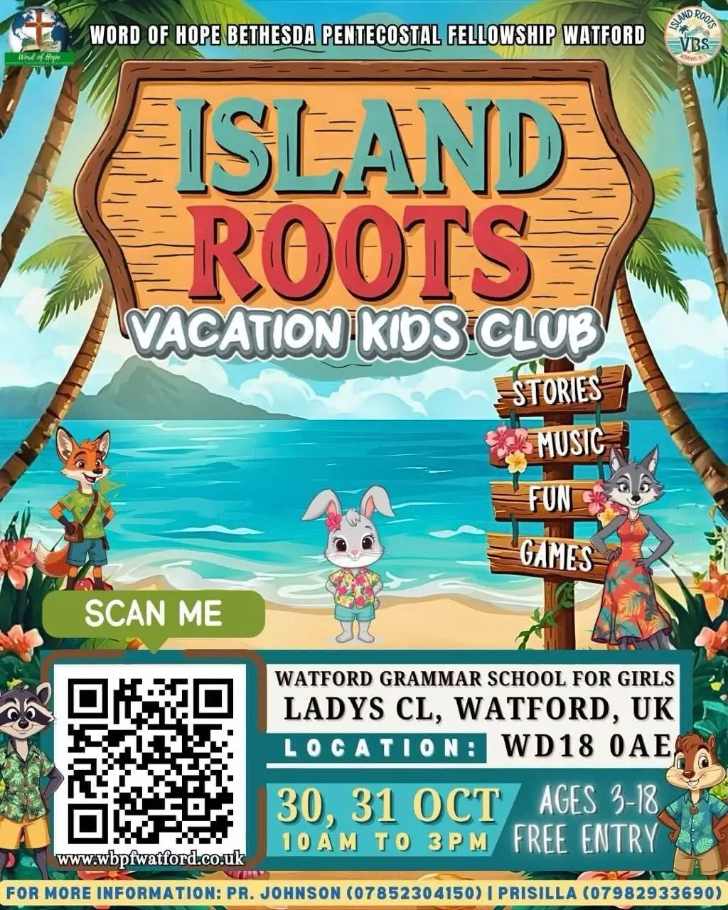 വാറ്റ്‌ഫോര്‍ഡില്‍ വേക്കഷന്‍ ക്ലബ് ഒക്‌റ്റൊബര്‍ 30 & 31 മോര്‍ണ്ണിംഗ് 10 മണി മുതല്‍ 3 വരെ