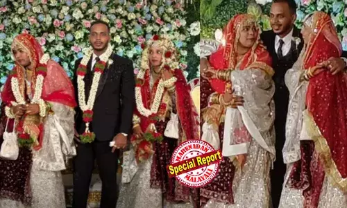 മൂന്നു പേരും വര്‍ഷങ്ങളായി അടുത്ത സുഹൃത്തുക്കള്‍; സൗഹൃദം പ്രണയമായതോടെ യുവതികളെ ഒരേ വേദിയില്‍ വിവാഹം ചെയ്ത് യുവാവ്; പിന്തുണച്ച് കുടുംബങ്ങള്‍;  വിവാഹ വേദിയില്‍ വരന്റെ പ്രതിജ്ഞ; വീഡിയോ പ്രചരിച്ചതോടെ വിമര്‍ശനം