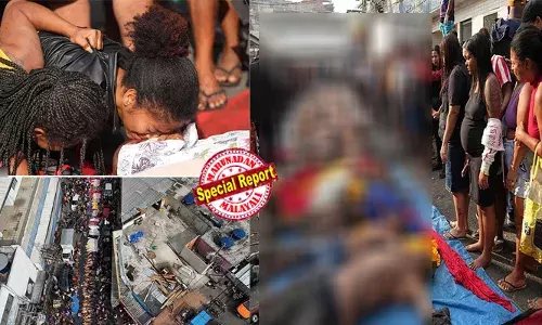 മയക്കുമരുന്നുമാഫിയ വേട്ടയ്ക്കിടെ കൗമാരക്കാരനായ ഗൂണ്ടാത്തലവന്റെ തലയറുത്ത് മരത്തില്‍ കെട്ടിത്തൂക്കി; റെയ്ഡില്‍ 119 പേര്‍ കൊല്ലപ്പെട്ടു; കോപ് കാലാവസ്ഥ ഉച്ചകോടിക്ക് മുന്നോടിയായി പുലിവാല് പിടിച്ച് ബ്രസീല്‍ പൊലീസ്; പൊലീസിനെതിരെ ഡ്രോണ്‍ ബോംബുകള്‍ വര്‍ഷിച്ച് മാഫിയയുടെ പകവീട്ടല്‍; തനിനിറം കാട്ടി അധോലോകം