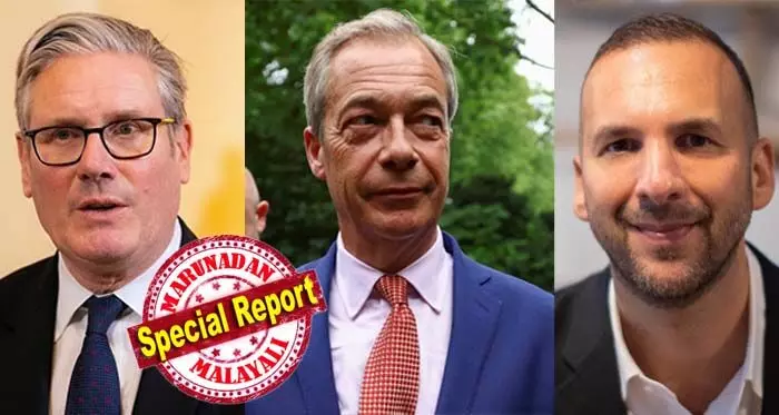 ബ്രിട്ടന്റെ പരമ്പരാഗത രാഷ്ട്രീയം തലകീഴായി മറിയുന്നു; ഭരിക്കുന്ന പാര്ട്ടിയായ ലേബറും മുഖ്യ പ്രതിപക്ഷമായ ടോറികളും ജനപിന്തുണയില് 16 ശതമാനം വീതം പങ്കിട്ട് നാണംകെട്ടപ്പോള് 32 ശതമാനം പിന്തുണയോടെ റിഫോം യുകെ മുന്പോട്ട്; രണ്ടാം സ്ഥാനത്തേക്ക് ഉയര്ന്ന് ഗ്രീന് പാര്ട്ടി ബ്രിട്ടന്റെ പരമ്പരാഗത രാഷ്ട്രീയം തലകീഴായി മറിയുന്നു; ഭരിക്കുന്ന പാര്ട്ടിയായ ലേബറും മുഖ്യ പ്രതിപക്ഷമായ ടോറികളും ജനപിന്തുണയില് 16 ശതമാനം വീതം പങ്കിട്ട് നാണംകെട്ടപ്പോള് 32 ശതമാനം പിന്തുണയോടെ റിഫോം യുകെ മുന്പോട്ട്; രണ്ടാം സ്ഥാനത്തേക്ക് ഉയര്ന്ന് ഗ്രീന് പാര്ട്ടി