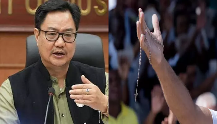 കത്തോലിക്കർ ഇവിടെ മത പരിവർത്തനം നടത്തുന്നത് ഞാൻ കണ്ടിട്ടില്ല; അവർ അറിവാണ് പ്രചരിപ്പിക്കുന്നത്..!!; സഭയുടെ പ്രവർത്തനങ്ങളെ വാനോളം പുകഴ്ത്തി കേന്ദ്രമന്ത്രി കിരൺ റിജ്ജു കത്തോലിക്കർ ഇവിടെ മത പരിവർത്തനം നടത്തുന്നത് ഞാൻ കണ്ടിട്ടില്ല; അവർ അറിവാണ് പ്രചരിപ്പിക്കുന്നത്..!!; സഭയുടെ പ്രവർത്തനങ്ങളെ വാനോളം പുകഴ്ത്തി കേന്ദ്രമന്ത്രി കിരൺ റിജ്ജു