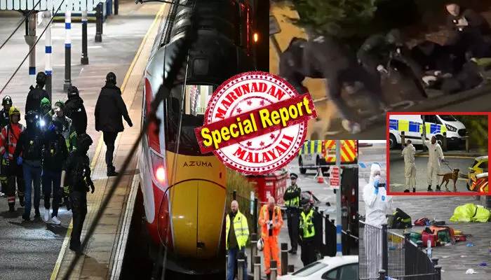 എന്നെ കൊല്ലൂ...എന്നെ കൊല്ലൂ എന്ന് ആക്രോശിക്കുന്ന ഒരാൾ; കൈയ്യിൽ കടിച്ച് കറക്കി നിലത്തിട്ട് പോലീസ് നായ; ടേസർ ഗൺ ഉപയോഗിച്ച് പ്രതിയെ കീഴ്പ്പെടുത്തൽ; ഇംഗ്ലണ്ടിനെ നടുക്കി ട്രെയിനില് കത്തിക്കുത്ത്; നിരവധി പേർക്ക് പരിക്ക്; രണ്ടുപേരുടെ നില ഗുരുതരം; ഹണ്ടിംഗ്ടൺ റെയിൽവേ സ്റ്റേഷൻ പരിസരം മുഴുവൻ ഭീതി; പിന്നിലെ ലക്ഷ്യം വ്യക്തമല്ല; പ്രദേശത്ത് അതീവ ജാഗ്രത എന്നെ കൊല്ലൂ...എന്നെ കൊല്ലൂ എന്ന് ആക്രോശിക്കുന്ന ഒരാൾ; കൈയ്യിൽ കടിച്ച് കറക്കി നിലത്തിട്ട് പോലീസ് നായ; ടേസർ ഗൺ ഉപയോഗിച്ച് പ്രതിയെ കീഴ്പ്പെടുത്തൽ; ഇംഗ്ലണ്ടിനെ നടുക്കി ട്രെയിനില് കത്തിക്കുത്ത്; നിരവധി പേർക്ക് പരിക്ക്; രണ്ടുപേരുടെ നില ഗുരുതരം; ഹണ്ടിംഗ്ടൺ റെയിൽവേ സ്റ്റേഷൻ പരിസരം മുഴുവൻ ഭീതി; പിന്നിലെ ലക്ഷ്യം വ്യക്തമല്ല; പ്രദേശത്ത് അതീവ ജാഗ്രത