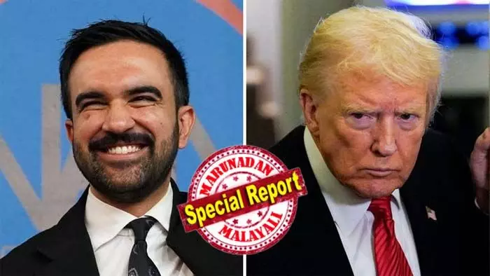 ന്യൂയോര്ക്ക് ഭരിക്കുന്നത് ഒരു കമ്മ്യൂണിസ്റ്റാണെങ്കില്, അവിടേക്ക് അയയ്ക്കുന്ന പണം വെറും പാഴ് ചെലവാണ്;  മംദാനി മേയറായാല് ന്യൂയോര്ക്കിലേക്കുള്ള ഫണ്ടുകള് തടയും; ഭീഷണി മുഴക്കി ട്രംപ്; ഡെമോക്രാറ്റുകള്ക്ക് മുന്തൂക്കമുള്ള നഗരത്തിന്റെ മേയറായി ഇന്ത്യന് വംശജന് വിജയ സാധ്യതയേറുന്നു ന്യൂയോര്ക്ക് ഭരിക്കുന്നത് ഒരു കമ്മ്യൂണിസ്റ്റാണെങ്കില്, അവിടേക്ക് അയയ്ക്കുന്ന പണം വെറും പാഴ് ചെലവാണ്;  മംദാനി മേയറായാല് ന്യൂയോര്ക്കിലേക്കുള്ള ഫണ്ടുകള് തടയും; ഭീഷണി മുഴക്കി ട്രംപ്; ഡെമോക്രാറ്റുകള്ക്ക് മുന്തൂക്കമുള്ള നഗരത്തിന്റെ മേയറായി ഇന്ത്യന് വംശജന് വിജയ സാധ്യതയേറുന്നു