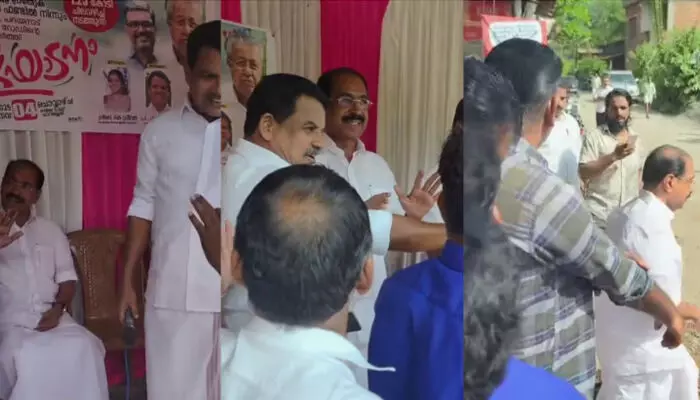 സര്ക്കാര് ഫണ്ട് ഉപയോഗിച്ച് നിര്മ്മിക്കുന്ന റോഡ് ഉദ്ഘാടനം ചെയ്യേണ്ടത് എംഎല്എയെന്ന് സണ്ണി ജോസഫ്;  എട്ടുകാലി മമ്മൂഞ്ഞ് ആകാന് നില്ക്കണ്ടെന്ന് സിപിഎം പ്രവര്ത്തകര്;  പരിപാടിക്കിടെ വേദിയില് നിന്നും എംഎല്എയെ ഇറക്കിവിട്ടു സര്ക്കാര് ഫണ്ട് ഉപയോഗിച്ച് നിര്മ്മിക്കുന്ന റോഡ് ഉദ്ഘാടനം ചെയ്യേണ്ടത് എംഎല്എയെന്ന് സണ്ണി ജോസഫ്;  എട്ടുകാലി മമ്മൂഞ്ഞ് ആകാന് നില്ക്കണ്ടെന്ന് സിപിഎം പ്രവര്ത്തകര്;  പരിപാടിക്കിടെ വേദിയില് നിന്നും എംഎല്എയെ ഇറക്കിവിട്ടു