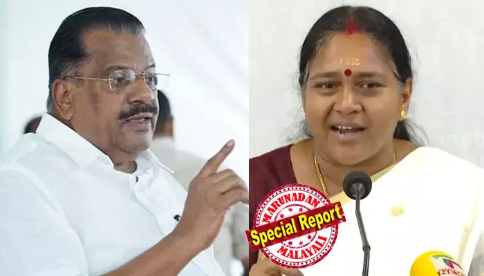 രാമനിലയത്തില്‍  ഇപി ജയരാജനെ കാണാന്‍ പോയിരുന്നു; 24 മണിക്കൂര്‍ കഴിഞ്ഞിരുന്നുവെങ്കില്‍ ഇ.പിയുടെ കഴുത്തില്‍ കുങ്കുമ ഹരിത പതാക വീഴുമായിരുന്നു;  പുസ്തകം വായിച്ചപ്പോള്‍ ഉള്ളില്‍ ചിരിക്കുകയായിരുന്നു; യഥാര്‍ഥത്തില്‍ അതിന് ഇടേണ്ട പേര് കള്ളന്റെ ആത്മകഥ എന്നായിരുന്നു; ഇ പി ജയരാജന് എതിരെ വിമര്‍ശനവുമായി ശോഭ സുരേന്ദ്രന്‍