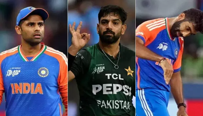 ഏഷ്യാ കപ്പ് വിവാദം; ഇന്ത്യ-പാക്ക് താരങ്ങൾക്കെതിരെ നടപടിയുമായി ഐസിസി; ഹാരിസ് റൗഫിന് സസ്‌പെൻഷൻ; സൂര്യകുമാർ യാദവിന് പിഴ; സാഹിബ്സാദ ഫർഹാനും  ജസ്പ്രീത് ബുംറയ്ക്ക് ഡീമെറിറ്റ് പോയിന്റ്