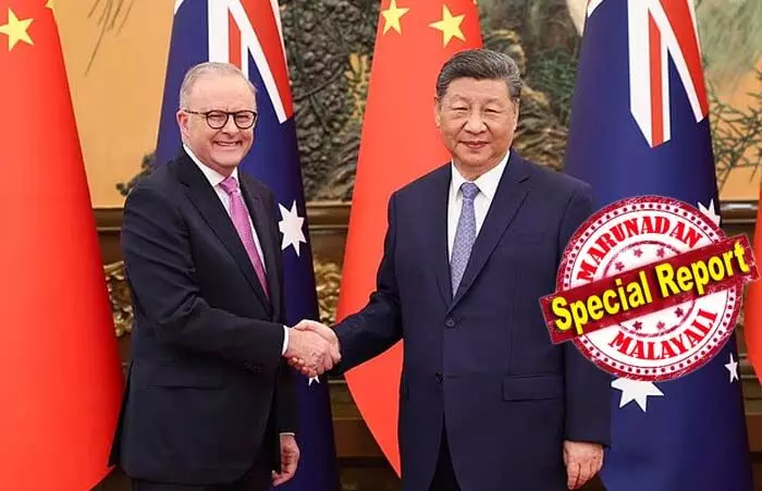 ചൈന ഓസ്ട്രേലിയയുടെ നിയന്ത്രണം ഏറ്റെടുക്കണമെന്ന് ചൈനീസ് ദേശീയവാദി; സോഷ്യല് മീഡിയയില് ഓസ്ട്രേലിയയെ ചൈനയുടെ സാമന്ത രാഷ്ട്രം എന്ന് മുദ്രകുത്തി ഒരു ഭൂപടം പങ്കിട്ടതോടെ പ്രതിഷേധം ശക്തം; ഓസ്ട്രേലിയന് യുദ്ധ വിമാനത്തെ ചൈന തടഞ്ഞതുമായി ചേര്ത്തു നിര്ത്തി ചര്ച്ചകള് ചൈന ഓസ്ട്രേലിയയുടെ നിയന്ത്രണം ഏറ്റെടുക്കണമെന്ന് ചൈനീസ് ദേശീയവാദി; സോഷ്യല് മീഡിയയില് ഓസ്ട്രേലിയയെ ചൈനയുടെ സാമന്ത രാഷ്ട്രം എന്ന് മുദ്രകുത്തി ഒരു ഭൂപടം പങ്കിട്ടതോടെ പ്രതിഷേധം ശക്തം; ഓസ്ട്രേലിയന് യുദ്ധ വിമാനത്തെ ചൈന തടഞ്ഞതുമായി ചേര്ത്തു നിര്ത്തി ചര്ച്ചകള്