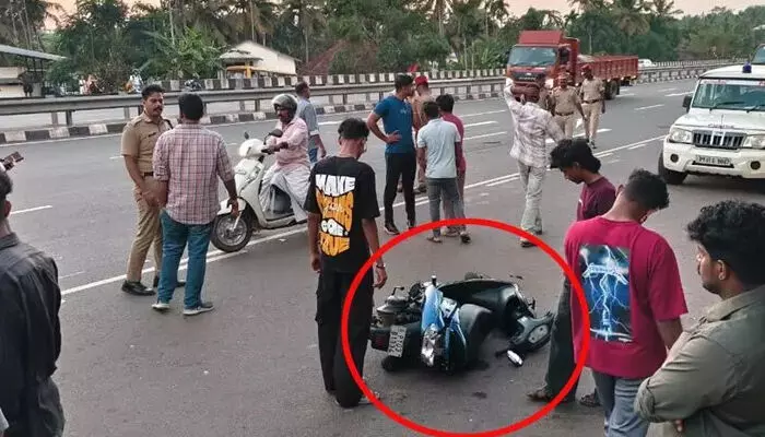 മാഹി ബൈപാസില്‍ സ്‌കൂട്ടറും ലോറിയും കൂട്ടിയിടിച്ച് യുവതിക്ക് ദാരുണാന്ത്യം