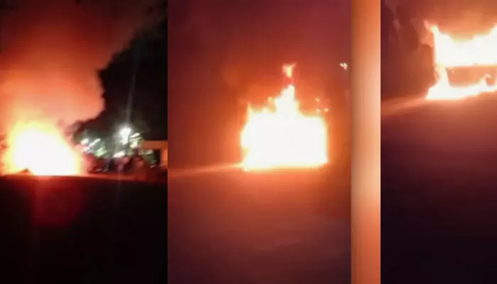 ഓടിക്കൊണ്ടിരുന്ന കാര് കത്തി നശിച്ചു; സംഭവം നേവിയുടെ ആയുധസംഭരണശാലക്ക് സമീപം ഓടിക്കൊണ്ടിരുന്ന കാര് കത്തി നശിച്ചു; സംഭവം നേവിയുടെ ആയുധസംഭരണശാലക്ക് സമീപം