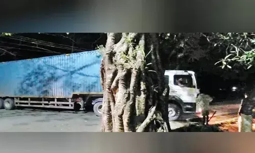 ഗൂഗിള്‍ മാപ്പ് നോക്കി പോയ കണ്ടെയ്‌നര്‍ വഴിയില്‍ കുടുങ്ങി; ഗതാഗതം സ്തംഭിച്ചത് ഒരു മണിക്കൂറോളം