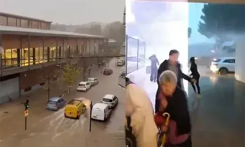 മെലിസ കൊടുങ്കാറ്റ് ആഞ്ഞടിക്കാന്‍ തുടങ്ങിയതോടെ സ്പെയിനില്‍ വീണ്ടും കൊടുങ്കാറ്റും പെരുമഴയും; പല വിമാനങ്ങളും യാത്ര റദ്ദാക്കി,  റോഡുകള്‍ അടച്ചിട്ടു