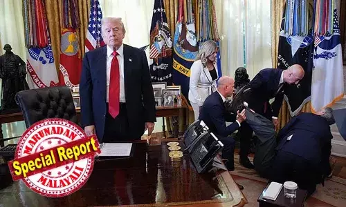 വൈറ്റ്ഹൗസിലെ ഓവല്‍ ഓഫീസില്‍ ട്രംപിന് മുന്നില്‍ ബോധം കെട്ട് വീണ് അതിഥി; സമീപത്തു നിന്നവര്‍ താങ്ങി നിര്‍ത്തി നിലത്തുകിടത്തി; എന്തു ചെയ്യണമെന്ന് അറിയാതെ  സ്്തംഭിച്ച് ട്രംപും; ബോധക്ഷയം ഉണ്ടായ വ്യക്തിക്ക് ഡോക്ടറുടെ പരിചരണം ലഭിച്ചെന്നും സുഖമായിരിക്കുന്നുവെന്നും വൈറ്റ് ഹൗസ് പ്രസ് സെക്രട്ടറി