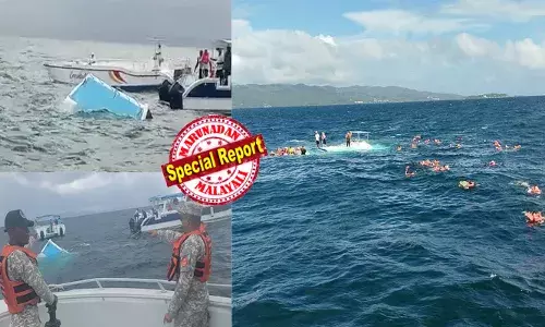 കരീബിയന്‍ കടലില്‍ അവധി അടിച്ചുപൊളിക്കാന്‍ പോയ വിനോദസഞ്ചാരികള്‍ ബോട്ടിലെ ചോര്‍ച്ച കണ്ട് ഞെട്ടി; നിമിഷനേരത്തില്‍ ബോട്ട് മുങ്ങിയതോടെ മരണത്തെ മുഖാമുഖം കണ്ട് 55 പേര്‍; ലൈഫ് ജാക്കറ്റുകള്‍ ധരിച്ചത് രക്ഷയായെങ്കിലും ഭീതിയുടെ ഓര്‍മകള്‍ ബാക്കിയാക്കി ഉല്ലാസയാത്ര