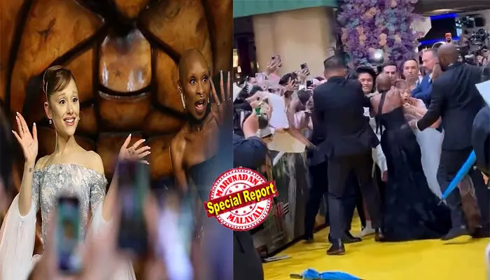 പ്രിയതാരത്തെ കണ്ടതോടെ ഓടി വന്ന് മുന്നോട്ടുകുതിച്ച് കടന്നുപിടിച്ച് ആരാധകന്‍; ഞെട്ടിത്തരിച്ച് അരിയാന ഗ്രാന്റെ; ആരാധകന്റെയും അരിയാനയുടെയും ഇടയില്‍ ചാടി വീണ് സഹനടി സിന്തിയ എറിവോ; വിക്കഡ്: ഫോര്‍ ഗുഡ്  സിംഗപ്പൂര്‍ പ്രീമിയറില്‍ നാടകീയ രംഗങ്ങള്‍