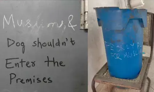 മുസ്ലീങ്ങൾക്കും നായ്ക്കൾക്കും പ്രവേശനമില്ല, മുസ്ലീങ്ങൾക്കുള്ള ഏക സ്ഥലമെന്ന എഴുത്ത് ചവറ്റുകൊട്ടയിൽ; ഡൽഹി സ്ഫോടനത്തിന് പിന്നാലെ കോളേജ് ക്യാമ്പസിൽ വിദ്വേഷ ചുവരെഴുത്തുകൾ