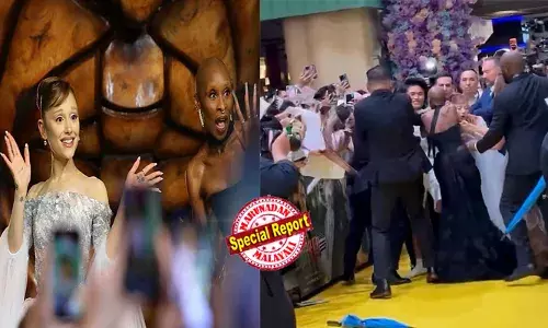 പ്രിയതാരത്തെ കണ്ടതോടെ ഓടി വന്ന് മുന്നോട്ടുകുതിച്ച് കടന്നുപിടിച്ച് ആരാധകന്‍; ഞെട്ടിത്തരിച്ച് അരിയാന ഗ്രാന്റെ; ആരാധകന്റെയും അരിയാനയുടെയും ഇടയില്‍ ചാടി വീണ് സഹനടി സിന്തിയ എറിവോ; വിക്കഡ്: ഫോര്‍ ഗുഡ്  സിംഗപ്പൂര്‍ പ്രീമിയറില്‍ നാടകീയ രംഗങ്ങള്‍