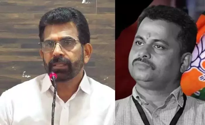 പാലത്തായി പീഡനക്കേസ് രാഷ്ട്രീയപരമായി കെട്ടിച്ചമച്ചത്; ഇപ്പോള് സിപിഎം നേതാവായ ഡിവൈഎസ്പി ടി.കെ. രത്നകുമാര് കേസ് കെട്ടിച്ചമച്ചു; സിപിഎം, എസ്ഡിപിഐ, ജമാത്തെ ഇസ്ലാമിയുമായി ചേര്ന്ന് ഗൂഢാലോചന നടത്തിയെന്ന് ബിജെപി സംസ്ഥാന സെക്രട്ടറി കെ. രഞ്ജിത്ത് പാലത്തായി പീഡനക്കേസ് രാഷ്ട്രീയപരമായി കെട്ടിച്ചമച്ചത്; ഇപ്പോള് സിപിഎം നേതാവായ ഡിവൈഎസ്പി ടി.കെ. രത്നകുമാര് കേസ് കെട്ടിച്ചമച്ചു; സിപിഎം, എസ്ഡിപിഐ, ജമാത്തെ ഇസ്ലാമിയുമായി ചേര്ന്ന് ഗൂഢാലോചന നടത്തിയെന്ന് ബിജെപി സംസ്ഥാന സെക്രട്ടറി കെ. രഞ്ജിത്ത്