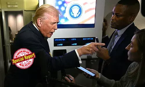 കടക്കുപുറത്ത് അങ്ങ് അമേരിക്കയിലും! തന്നെ കുരുക്കുന്ന ലൈംഗിക കുറ്റവാളി എപ്സ്റ്റീനുമായി ബന്ധപ്പെട്ട ഫയലുകളെ കുറിച്ച് ചോദിച്ച മാധ്യമ പ്രവര്‍ത്തകയോട് എയര്‍ഫോഴ്‌സ് വണ്ണില്‍ വച്ച് തട്ടിക്കയറി ട്രംപ്; ഒച്ചവയ്ക്കരുതെന്ന് വിരല്‍ ചൂണ്ടി ശാസന; ഫയലുകള്‍ പുറത്തുവിടാന്‍ ഡെമോക്രാറ്റുകള്‍ക്ക് പുറമേ റിപ്പബ്ലിക്കന്മാരും സമ്മര്‍ദ്ദം കൂട്ടിയതോടെ കലി കയറി യുഎസ് പ്രസിഡന്റ്