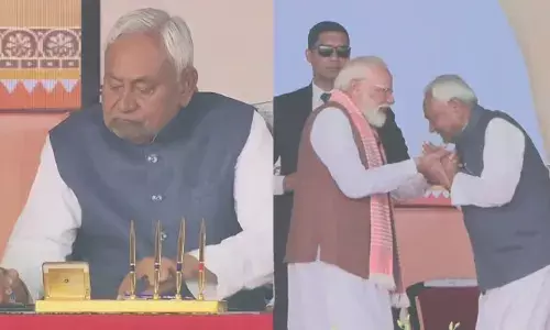 ബിഹാര്‍ മുഖ്യമന്ത്രി പദത്തില്‍ പത്താം ഊഴം; ചരിത്രമെഴുതി നിതീഷ്‌കുമാര്‍ സത്യപ്രതിജ്ഞ ചെയ്തു;  ബിജെപിയുടെ സാമ്രാട്ട് ചൗധരിയും വിജയ്കുമാര്‍ സിന്‍ഹയും ഉപമുഖ്യമന്ത്രിമാര്‍;  പ്രധാനമന്ത്രിയും കേന്ദ്രമന്ത്രിമാരും എന്‍ഡിഎ മുഖ്യമന്ത്രിമാരും വേദിയില്‍