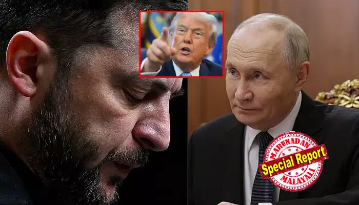 ചെകുത്താനും കടലിനും ഇടയില്‍! പുടിന് വഴങ്ങാനും വയ്യ, ട്രംപിനെ പിണക്കാനും വയ്യ; യുഎസ് മുന്നോട്ടുവച്ച 28 ഇന സമാധാന പദ്ധതി യുക്രെയിന് വലിയ കുരുക്ക്; ഭൂമി കൈമാറ്റവും, സൈനിക പരിധി കുറയ്ക്കലും നാറ്റോയോട് ടാറ്റ പറയലും അടക്കം എല്ലാം റഷ്യക്ക് അനുകൂല കരട് നിര്‍ദ്ദേശങ്ങള്‍; സെലന്‍സ്‌കി വലിയ വിഷമ സന്ധിയില്‍; ആകെ ആശ്വാസം യൂറോപ്യന്‍ യൂണിയന്റെ പിന്തുണയും