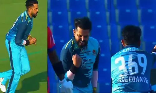 ആദ്യ പന്തിൽ അപകടകാരിയായ അഫ്ഗാൻ ഓപ്പണർ പുറത്ത്; പിന്നാലെ ശ്രീലങ്കൻ യുവ താരം അവിഷ്‌ക ഫെർണാണ്ടോയും പവലിയനിലേക്ക്; അബുദാബി ടി10 ലീഗിൽ ശ്രീശാന്തിന്റെ കിടിലം ഓവർ; വൈറലായി വീഡിയോ