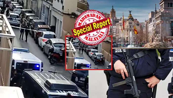 വേദന കൊണ്ട് നിലവിളിച്ചോടുന്ന ആൾക്കാരെ കണ്ട് ജനങ്ങൾ ഭയന്നോടി; ഒരു തിരക്കേറിയ നഗരം ചുറ്റും പേടിപ്പെടുത്തുന്ന കാഴ്ചകൾ; മാഡ്രിഡിനെ നടുക്കി കത്തി ആക്രമണം; അല്ലാഹു അക്ബർ എന്ന് ഉച്ചത്തിൽ വിളിച്ച് മൂന്ന് പേരെ കുത്തി പരിക്കേൽപ്പിക്കൽ; അക്രമിയെ വെടിവെച്ച് കീഴ്പ്പെടുത്തിയെന്ന് പോലീസ്; ഭീകരാക്രമണ സാധ്യത അന്വേഷിക്കുന്നു വേദന കൊണ്ട് നിലവിളിച്ചോടുന്ന ആൾക്കാരെ കണ്ട് ജനങ്ങൾ ഭയന്നോടി; ഒരു തിരക്കേറിയ നഗരം ചുറ്റും പേടിപ്പെടുത്തുന്ന കാഴ്ചകൾ; മാഡ്രിഡിനെ നടുക്കി കത്തി ആക്രമണം; അല്ലാഹു അക്ബർ എന്ന് ഉച്ചത്തിൽ വിളിച്ച് മൂന്ന് പേരെ കുത്തി പരിക്കേൽപ്പിക്കൽ; അക്രമിയെ വെടിവെച്ച് കീഴ്പ്പെടുത്തിയെന്ന് പോലീസ്; ഭീകരാക്രമണ സാധ്യത അന്വേഷിക്കുന്നു