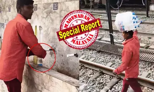 റെഡ് ഷർട്ട് ധരിച്ച് ആള് നല്ല കൂളായി കുറച്ച് കുപ്പികളുമായി എത്തി; ഒരു ടാപ്പിന്റെ മുന്നിലെത്തി ഇയാൾ ചെയ്തത്; ആരും കാണില്ലെന്ന് കരുതിയ ആ തുറന്ന കാഴ്ച കണ്ട് ഞെട്ടൽ; ആശങ്കപ്പെടുത്തുന്ന ചിത്രങ്ങൾ പുറത്ത്