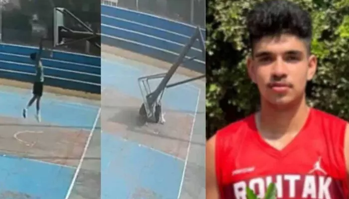 ബാസ്‌കറ്റ് ബോള്‍ പരിശീലനത്തിനിടെ പോള്‍ ഒടിഞ്ഞു നെഞ്ചില്‍വീണു; ദേശീയ  താരത്തിന് ദാരുണാന്ത്യം; അപകടത്തിന്റെ ഞെട്ടിക്കുന്ന ദൃശ്യങ്ങള്‍ പുറത്ത്