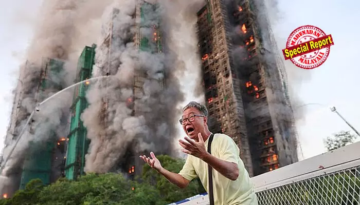 ഹോങ് കോങ്ങിലെ കെട്ടിടസമുച്ചയത്തില് വന് തീപിടിത്തം; 14 പേര് മരിച്ചു; പരിക്കേറ്റവരില് മുന്നുപേരുടെ നില അതീവഗുരുതരം; 13 പേര് കുടുങ്ങി; മരിച്ചവരില് അഗ്നിശമന സേനാംഗവും; തീ പടര്ന്നത് നിര്മ്മാണാവശ്യത്തിന് സ്ഥാപിച്ച മുളങ്കമ്പുകളില് നിന്ന്; പതിറ്റാണ്ടുകള്ക്കിടയിലെ ഏറ്റവും വലിയ തീപിടിത്തം ഹോങ് കോങ്ങിലെ കെട്ടിടസമുച്ചയത്തില് വന് തീപിടിത്തം; 14 പേര് മരിച്ചു; പരിക്കേറ്റവരില് മുന്നുപേരുടെ നില അതീവഗുരുതരം; 13 പേര് കുടുങ്ങി; മരിച്ചവരില് അഗ്നിശമന സേനാംഗവും; തീ പടര്ന്നത് നിര്മ്മാണാവശ്യത്തിന് സ്ഥാപിച്ച മുളങ്കമ്പുകളില് നിന്ന്; പതിറ്റാണ്ടുകള്ക്കിടയിലെ ഏറ്റവും വലിയ തീപിടിത്തം