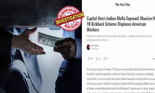യുഎസ് ധനകാര്യ സ്ഥാപനമായ കാപ്പിറ്റല്‍ വണ്ണില്‍ വന്‍ കോഴ തട്ടിപ്പ്; ഇന്ത്യന്‍ മാനേജര്‍മാര്‍ക്കെതിരെ ഗുരുതര ആരോപണം; അമേരിക്കന്‍ ടെക് വിദഗ്ധരെ പുറത്താക്കി എച്ച് 1 ബി വിസക്കാരെ കുറഞ്ഞ ശമ്പളത്തില്‍ നിയമിക്കുന്നു; അമേരിക്കക്കാരോട് വംശീയ പക്ഷപാതവും പക വീട്ടലും നടത്തുന്നു; വിസ ചട്ടങ്ങള്‍ ലംഘിച്ച് ഇന്ത്യക്കാരെ നിയമിക്കുന്നു; വന്‍മാഫിയ എന്ന് ദി വിസ ഫയല്‍സ് റിപ്പോര്‍ട്ട്