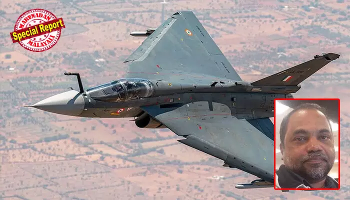 ദുബായില്‍ തകര്‍ന്നു വീണ തേജസിന്റെ മൂക്കിന് മുകളില്‍ എല്‍ തിരിച്ചിട്ട പോലെയുള്ള ഒരു പൈപ്പ് കുത്തി നിര്‍ത്തിയിരിക്കുന്നതെന്താണ്? വിമാനം വീണത് അത് പരീക്ഷണ വിമാനമായതു കൊണ്ടായിരുന്നോ? അക്കഥ അറിഞ്ഞിരുന്നെങ്കില്‍ മാധ്യമങ്ങള്‍ അലറിക്കരഞ്ഞേനെ: ജേക്കബ് കെ ഫിലിപ്പിന്റെ കുറിപ്പ്