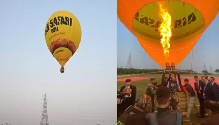 ഇനി ആകാശത്തെ തൊട്ട് പറക്കാം..; ഡൽഹിയിൽ ഹോട്ട് എയർ ബലൂൺ റൈഡ്; 120 അടി ഉയരത്തിൽ കാഴ്ചകൾ ആസ്വദിച്ച് യാത്ര; ടൂറിസം പൊടിപൊടിക്കുമെന്ന പ്രതീക്ഷയിൽ അധികൃതർ