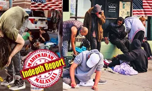 ഒരു തവണ ഡ്രഗ് വലിച്ചുകേറ്റിയാല്‍ പിന്നെ മണിക്കുറുകളോളം തലതാഴ്ത്തി ഒറ്റ നില്‍പ്പ്! തല ഉയര്‍ന്നാല്‍ അടുത്ത ഡോസ് എടുക്കണം; പ്രേത സിനിമകളില്‍ കാണുന്നതുപോലെയുള്ള നൂറുകണക്കിന് മനുഷ്യര്‍; ആറുമാസത്തിനുള്ളില്‍ 30കാരന്‍ 70കാരനാവും; പല്ലും എല്ലും പൊടിഞ്ഞ് പുഴുത്ത് മരണം; അമേരിക്കയുടെ കറുത്ത മുഖമായ സോംബി സ്ട്രീറ്റുകളുടെ കഥ