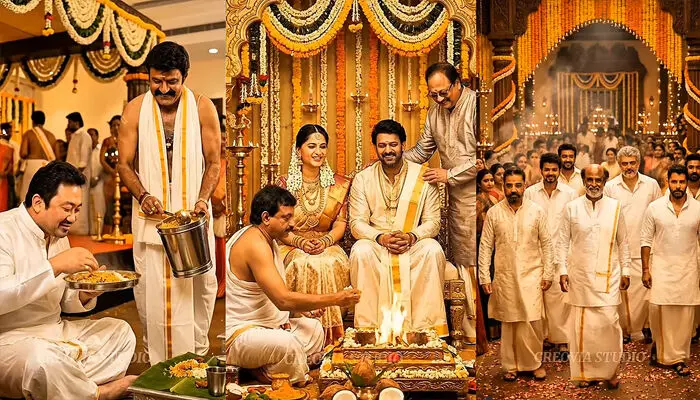 കൊറിയൻ മോഹൻലാലിന് ഭക്ഷണം വിളമ്പി ബാലയ്യ; ആടിപ്പാടി തെന്നിന്ത്യൻ സൂപ്പർ താരങ്ങൾ; പ്രഭാസ്- അനുഷ്ക എഐ വിവാഹ വിഡിയോ പങ്കുവെച്ച് ആർജിവി